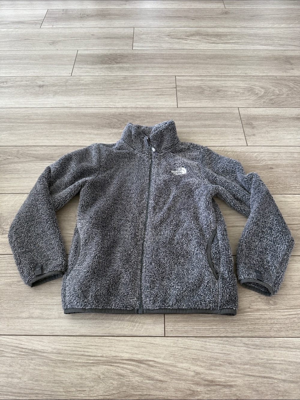 The North Face Girls’ Suave Oso Fleece Jacket MELD GREY STRIPE size small 7/8